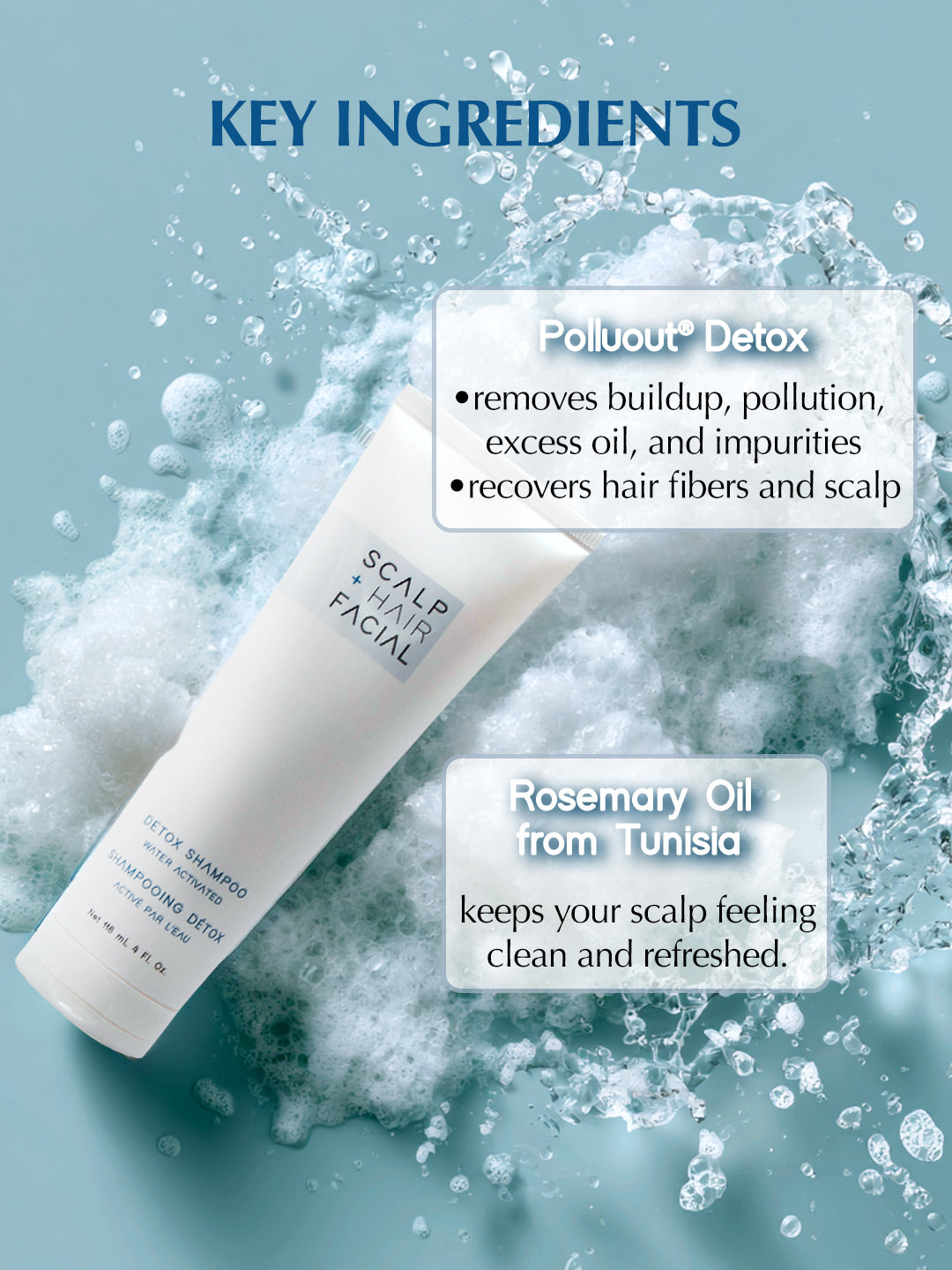 SCALP+HAIR FACIAL-DETOX SHAMPOO (Weekly scalp reset) Water Activated 4 OZ.